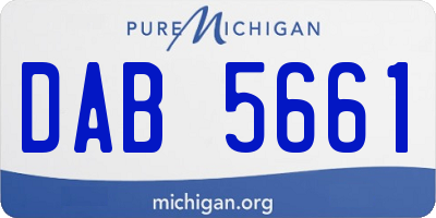 MI license plate DAB5661