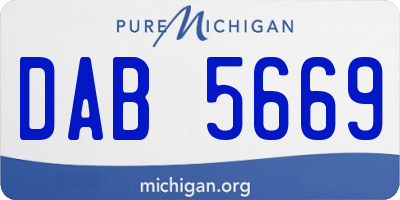 MI license plate DAB5669