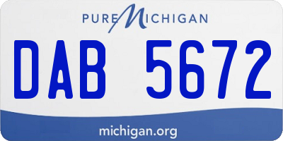 MI license plate DAB5672