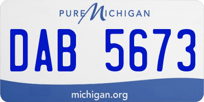 MI license plate DAB5673