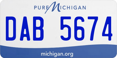 MI license plate DAB5674