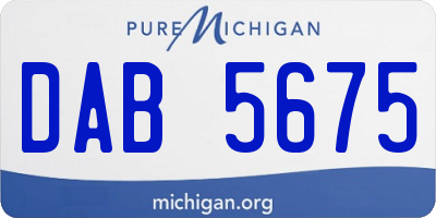 MI license plate DAB5675