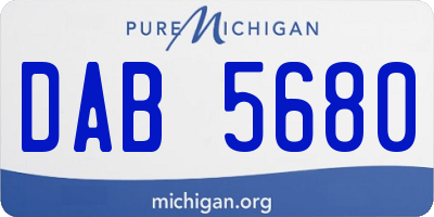 MI license plate DAB5680