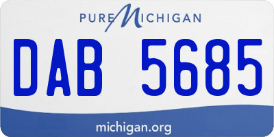 MI license plate DAB5685