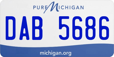 MI license plate DAB5686