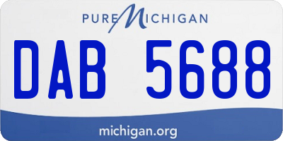 MI license plate DAB5688