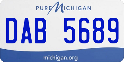 MI license plate DAB5689