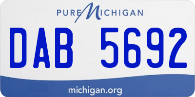 MI license plate DAB5692