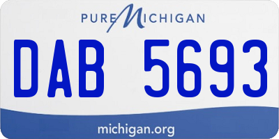 MI license plate DAB5693