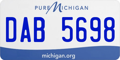 MI license plate DAB5698