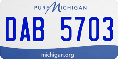 MI license plate DAB5703