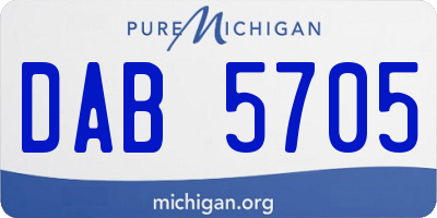 MI license plate DAB5705