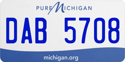 MI license plate DAB5708