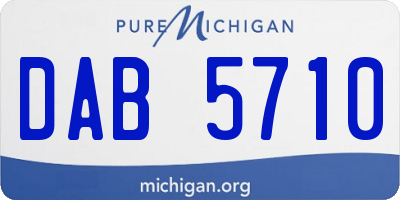 MI license plate DAB5710