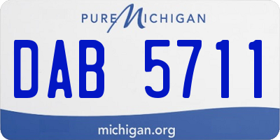 MI license plate DAB5711