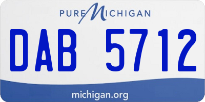 MI license plate DAB5712