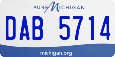 MI license plate DAB5714