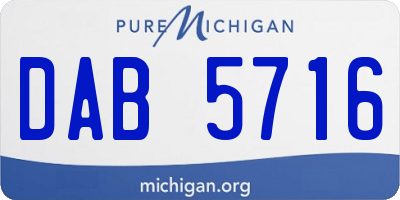 MI license plate DAB5716