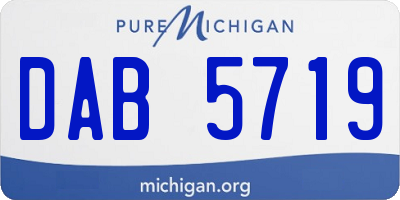 MI license plate DAB5719