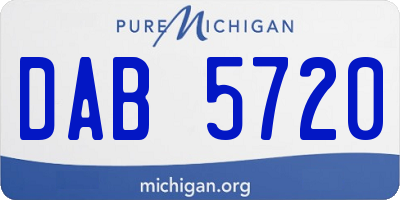MI license plate DAB5720