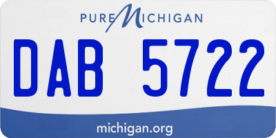 MI license plate DAB5722