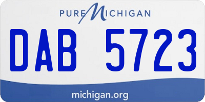 MI license plate DAB5723