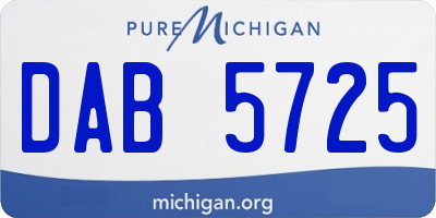 MI license plate DAB5725