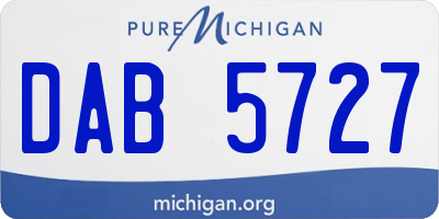 MI license plate DAB5727