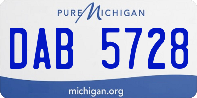 MI license plate DAB5728