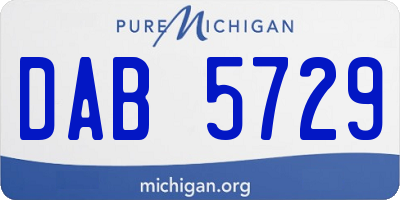 MI license plate DAB5729