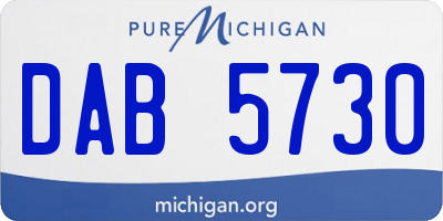 MI license plate DAB5730