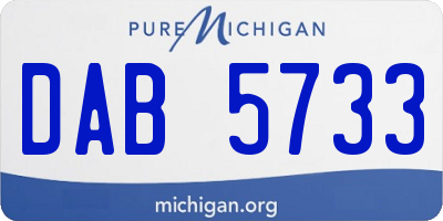 MI license plate DAB5733