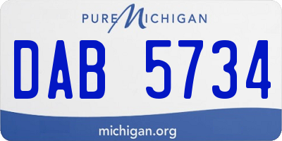 MI license plate DAB5734