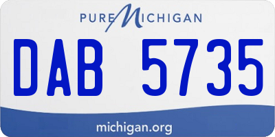 MI license plate DAB5735