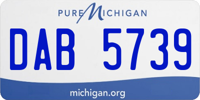 MI license plate DAB5739