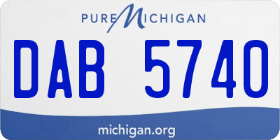 MI license plate DAB5740