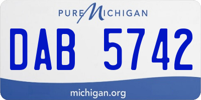 MI license plate DAB5742