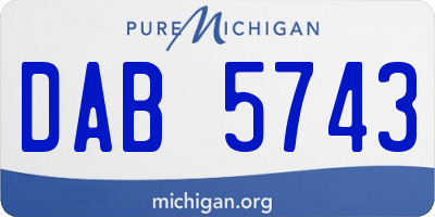MI license plate DAB5743