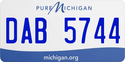 MI license plate DAB5744