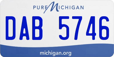 MI license plate DAB5746