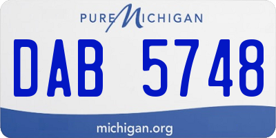 MI license plate DAB5748