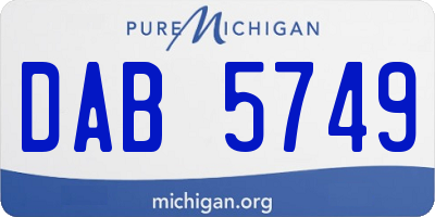 MI license plate DAB5749