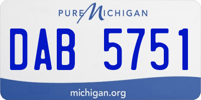 MI license plate DAB5751