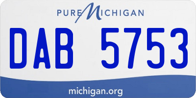 MI license plate DAB5753