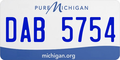 MI license plate DAB5754