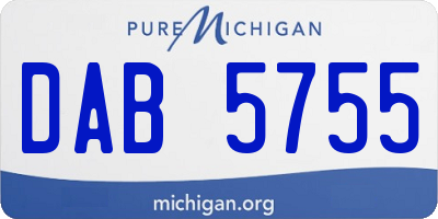 MI license plate DAB5755