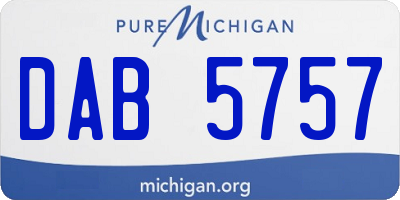 MI license plate DAB5757