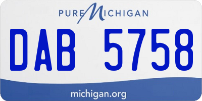 MI license plate DAB5758