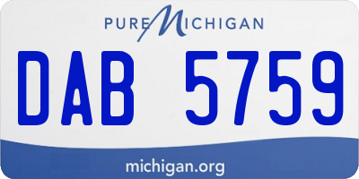 MI license plate DAB5759