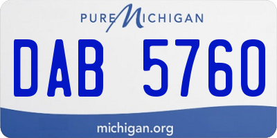 MI license plate DAB5760